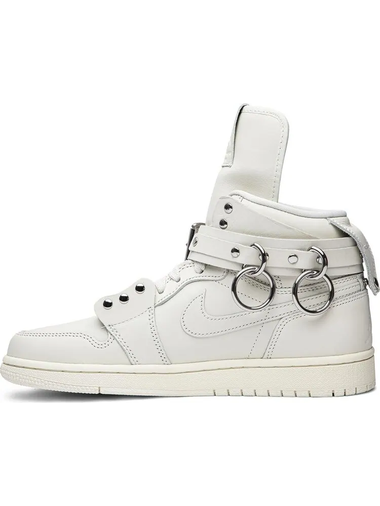 Кроссовки Comme des Garçons x Air Jordan 1 Retro Strap High White — изображение 3 из 8, белый