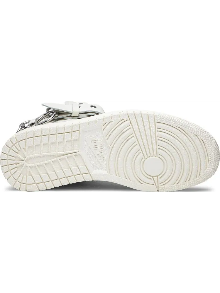 Кроссовки Comme des Garçons x Air Jordan 1 Retro Strap High White — изображение 4 из 8, белый
