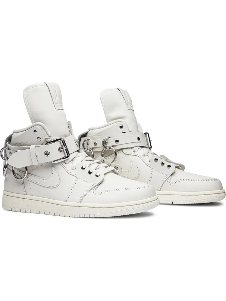Кроссовки Comme des Garçons x Air Jordan 1 Retro Strap High White — изображение 8 из 8, белый