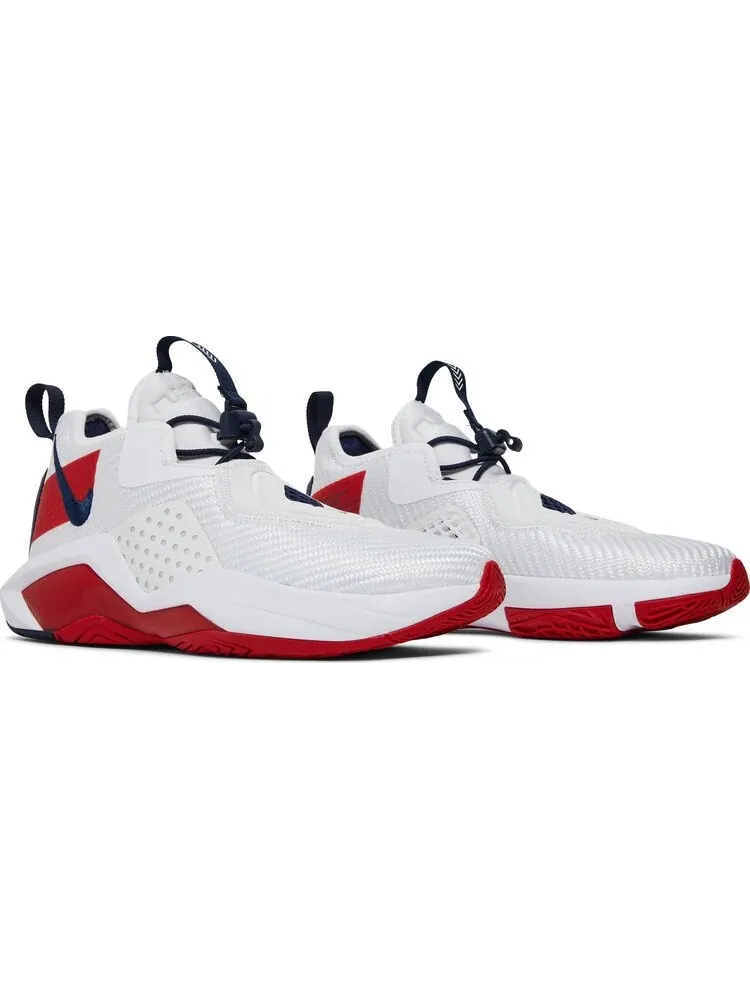 Кроссовки Nike LeBron Soldier 14 GS 'White University Red' — изображение 8 из 8, белый
