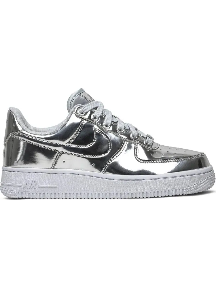 Кроссовки Nike Wmns Air Force 1 SP 'Liquid Metal - Chrome' — изображение 1 из 8, серебряный