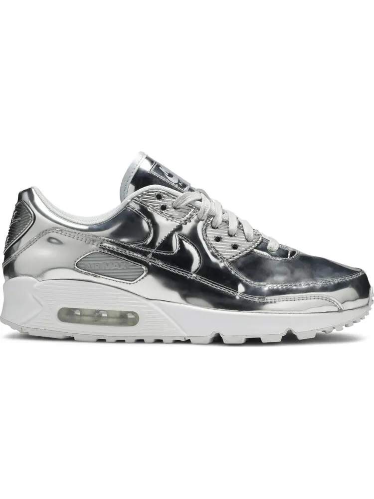 Кроссовки Nike Wmns Air Max 90 'Metallic Pack - Chrome' — изображение 1 из 8, серебряный