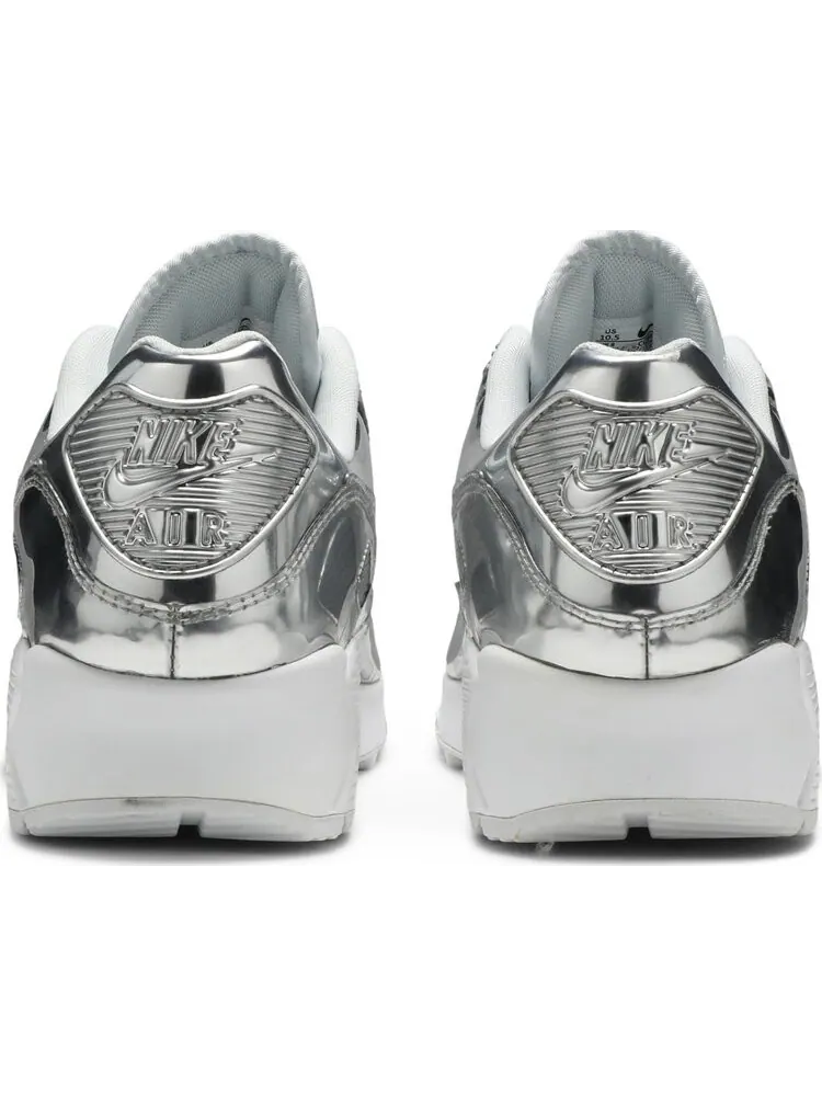 Кроссовки Nike Wmns Air Max 90 'Metallic Pack - Chrome' — изображение 6 из 8, серебряный