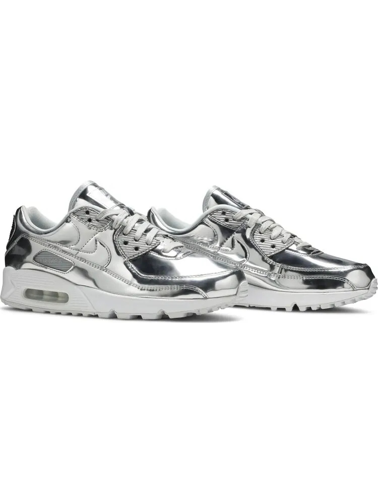 Кроссовки Nike Wmns Air Max 90 'Metallic Pack - Chrome' — изображение 8 из 8, серебряный