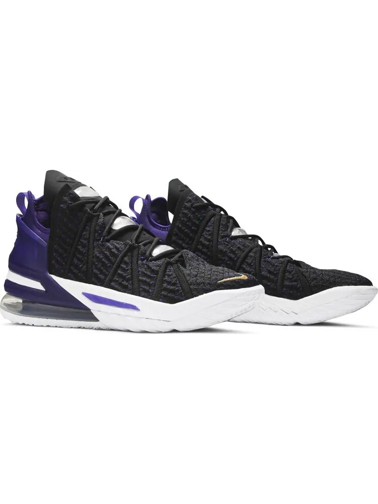 Кроссовки Nike LeBron 18 EP 'Lakers' — изображение 8 из 8, черный