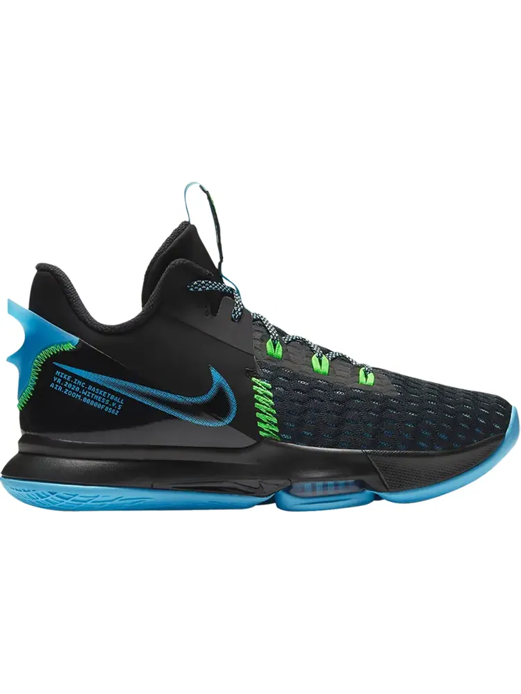 Кроссовки Nike LeBron Witness 5 'Black Light Blue Fury' — изображение 1 из 1, черный