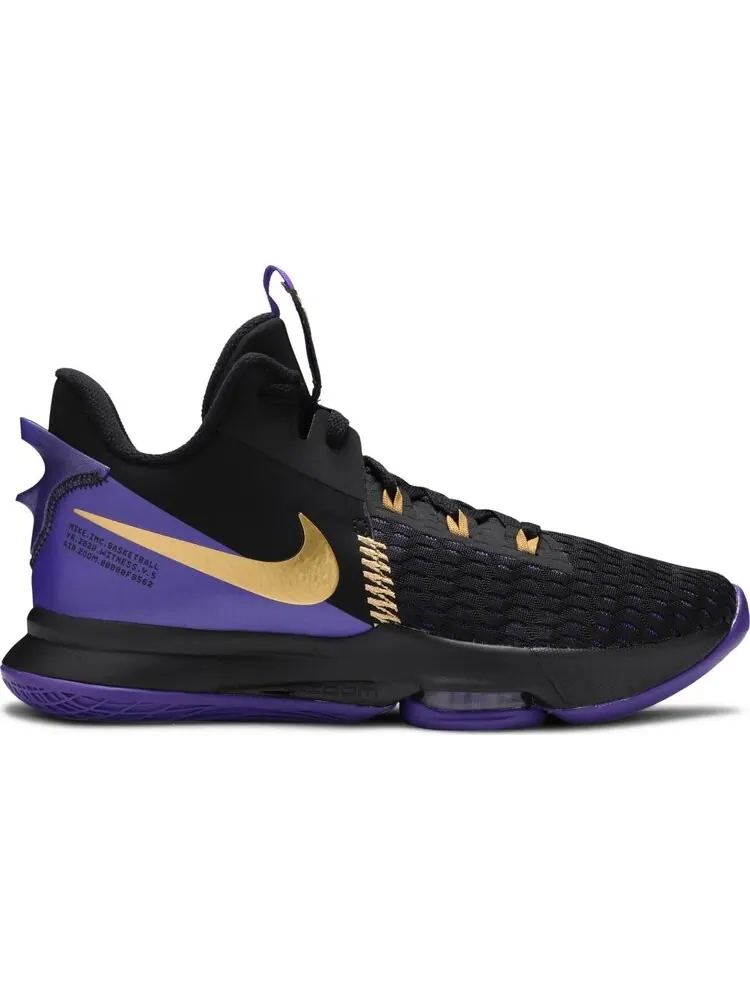 Кроссовки Nike LeBron Witness 5 'Fierce Purple Metallic Gold' — изображение 1 из 8, черный