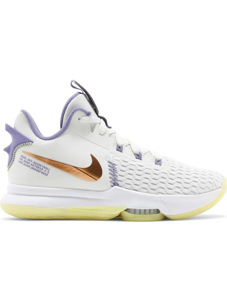 Кроссовки Nike LeBron Witness 5 'Summit White Metallic Bronze' — изображение 1 из 8, белый