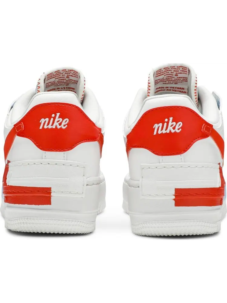 Кроссовки Nike Wmns Air Force 1 Shadow SE 'Team Orange Blue' — изображение 6 из 8, белый