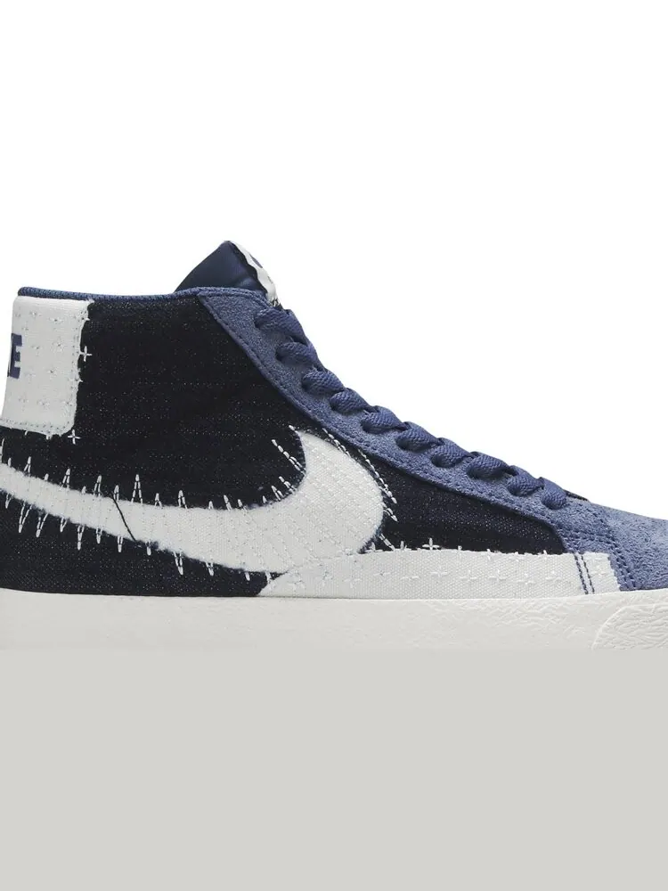 Кроссовки Nike Blazer Mid SB 'Sashiko Pack - Mystic Navy' — изображение 2 из 8, синий