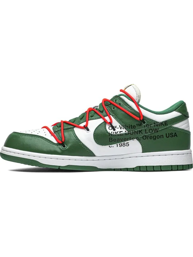 Кроссовки Nike Off-White x Dunk Low 'Pine Green' — изображение 3 из 8, зеленый