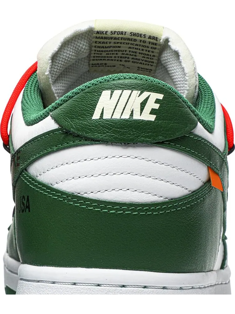 Кроссовки Nike Off-White x Dunk Low 'Pine Green' — изображение 7 из 8, зеленый
