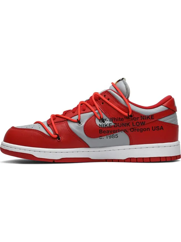 Кроссовки Nike Off-White x Dunk Low 'University Red' — изображение 3 из 8, красный