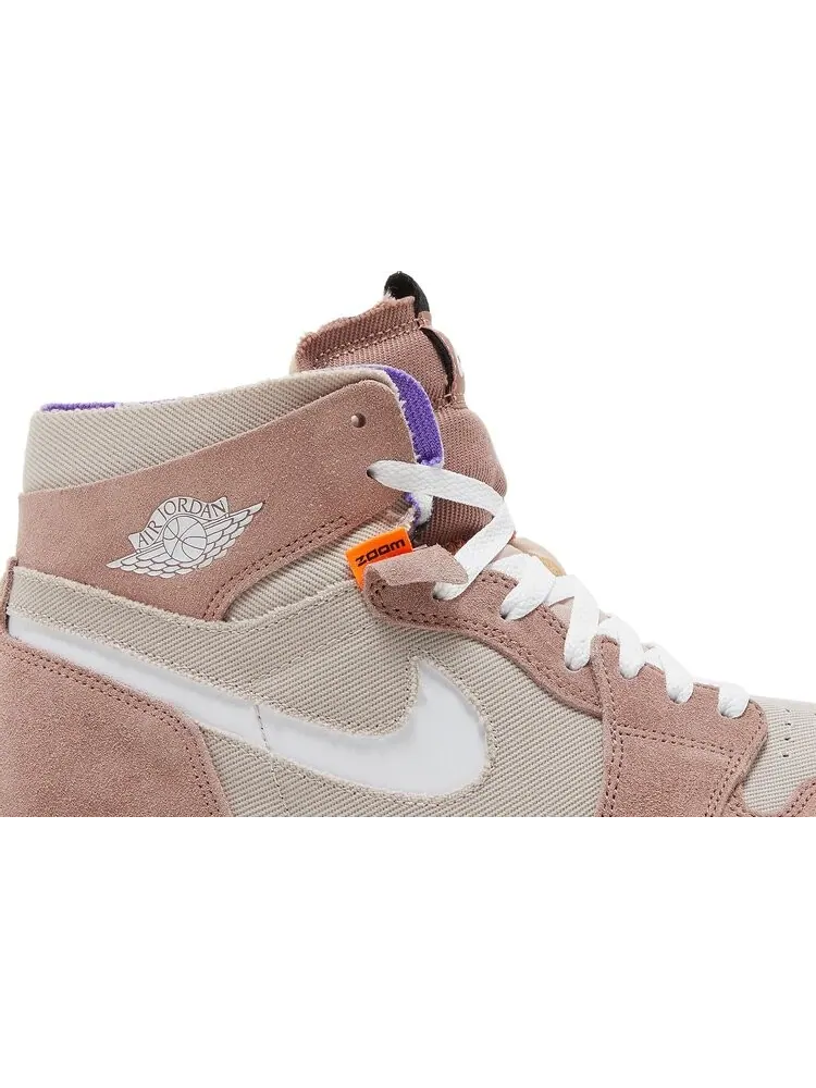 Кроссовки Air Jordan 1 High Zoom Comfort Fossil Stone — изображение 2 из 8, розовый