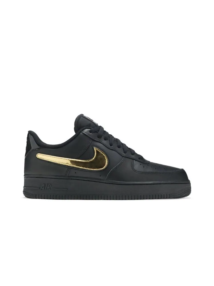 Кроссовки Nike Air Force 1 Low '07 LV8 'Removable Swoosh - Black Gold' — изображение 1 из 4, черный