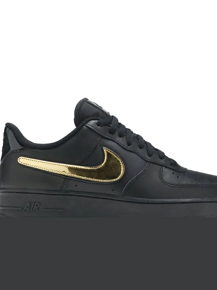 Кроссовки Nike Air Force 1 Low '07 LV8 'Removable Swoosh - Black Gold' — изображение 2 из 4, черный