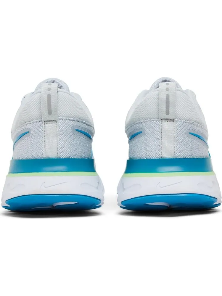 Кроссовки Nike React Infinity Run Flyknit 2 'Pure Platinum Emerald Laser Blue' — изображение 6 из 8, серый