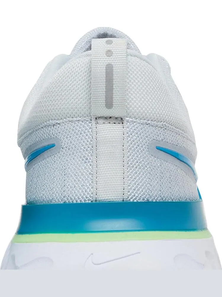Кроссовки Nike React Infinity Run Flyknit 2 'Pure Platinum Emerald Laser Blue' — изображение 7 из 8, серый