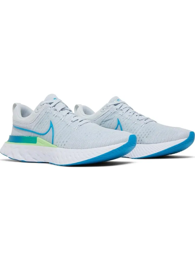 Кроссовки Nike React Infinity Run Flyknit 2 'Pure Platinum Emerald Laser Blue' — изображение 8 из 8, серый