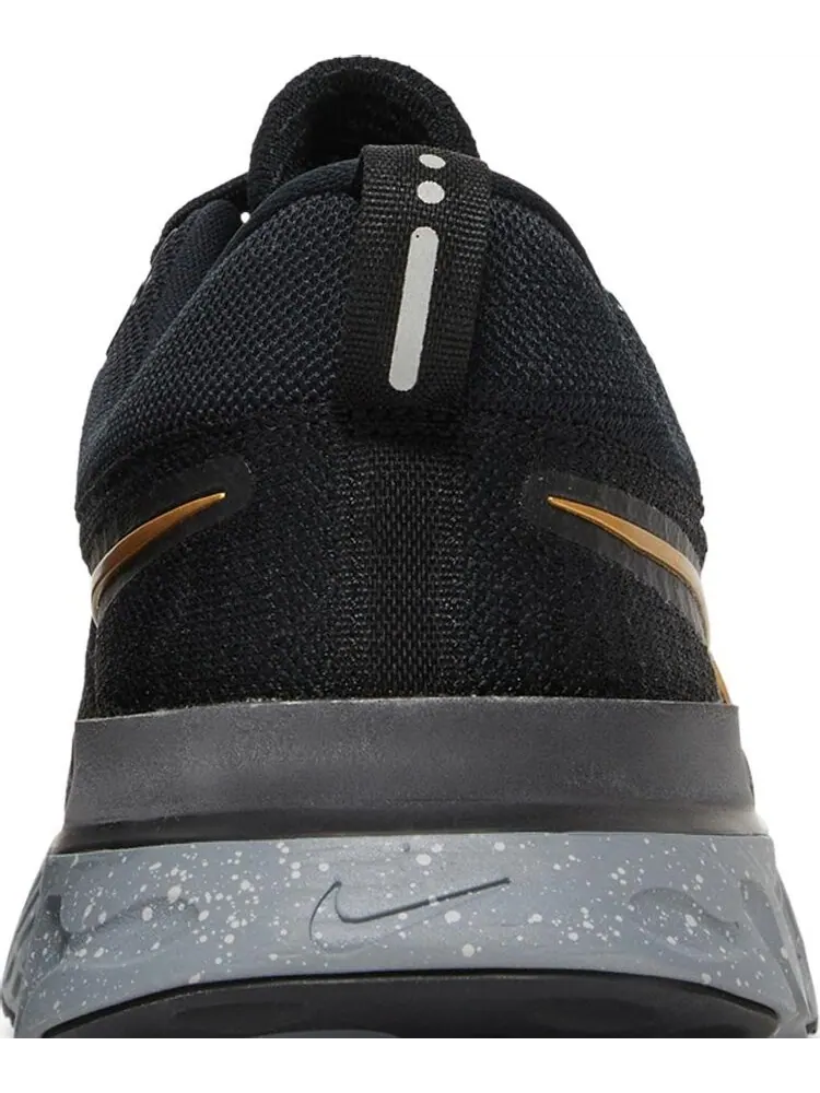 Кроссовки Nike React Infinity Run Flyknit 2 'Black Metallic Gold' — изображение 7 из 8, черный