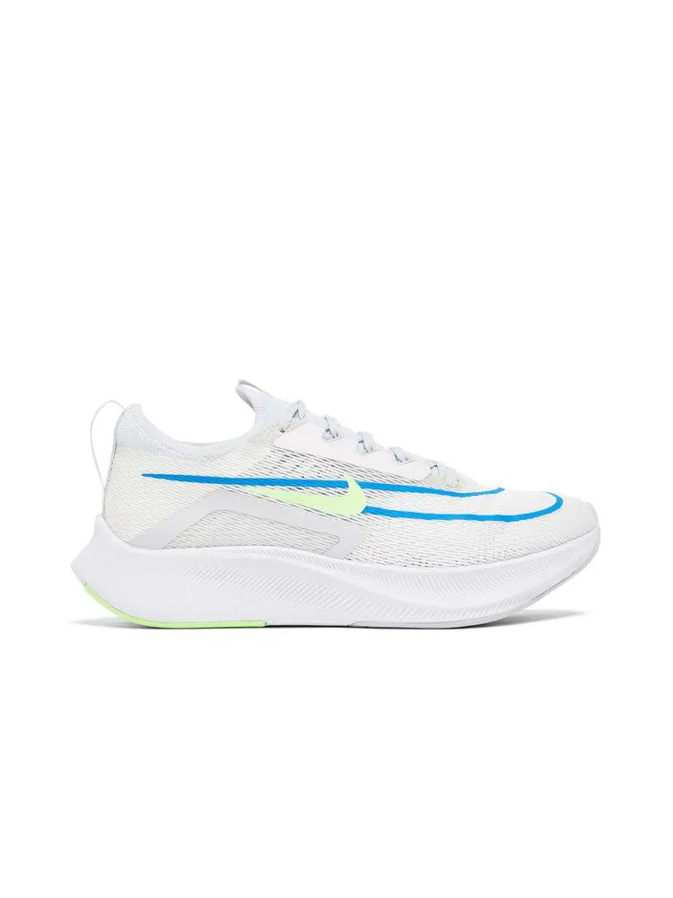 Кроссовки Nike Zoom Fly 4 'White Imperial Blue Lime Glow' — изображение 2 из 9, белый/платиновый/синий