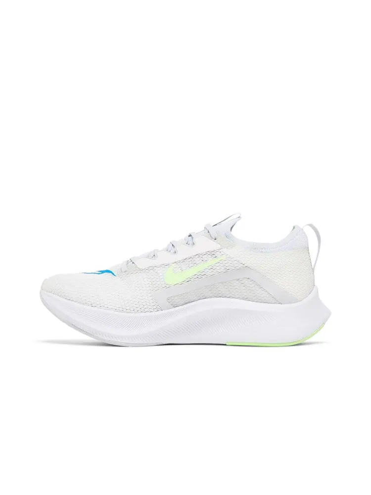 Кроссовки Nike Zoom Fly 4 'White Imperial Blue Lime Glow' — изображение 4 из 9, белый/платиновый/синий
