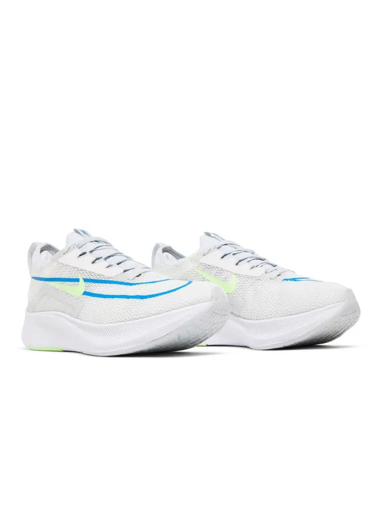 Кроссовки Nike Zoom Fly 4 'White Imperial Blue Lime Glow' — изображение 9 из 9, белый/платиновый/синий
