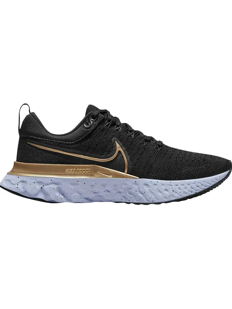 Кроссовки Nike Wmns React Infinity Run Flyknit 2 'Black Metallic Gold' — изображение 1 из 7, черный