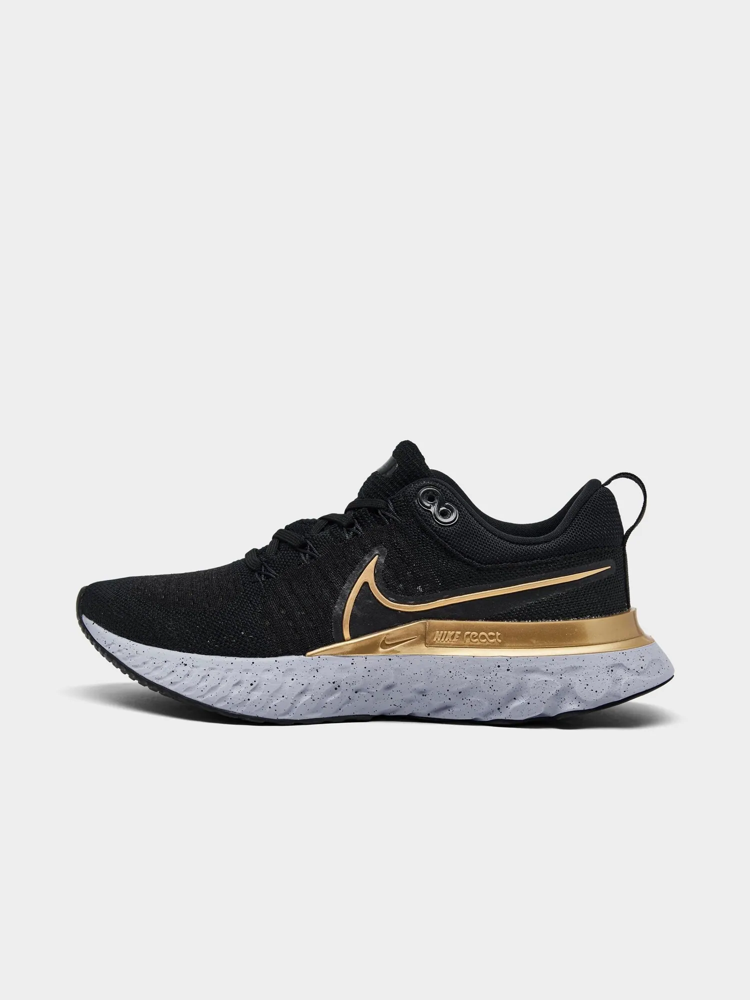 Кроссовки Nike Wmns React Infinity Run Flyknit 2 'Black Metallic Gold' — изображение 2 из 7, черный