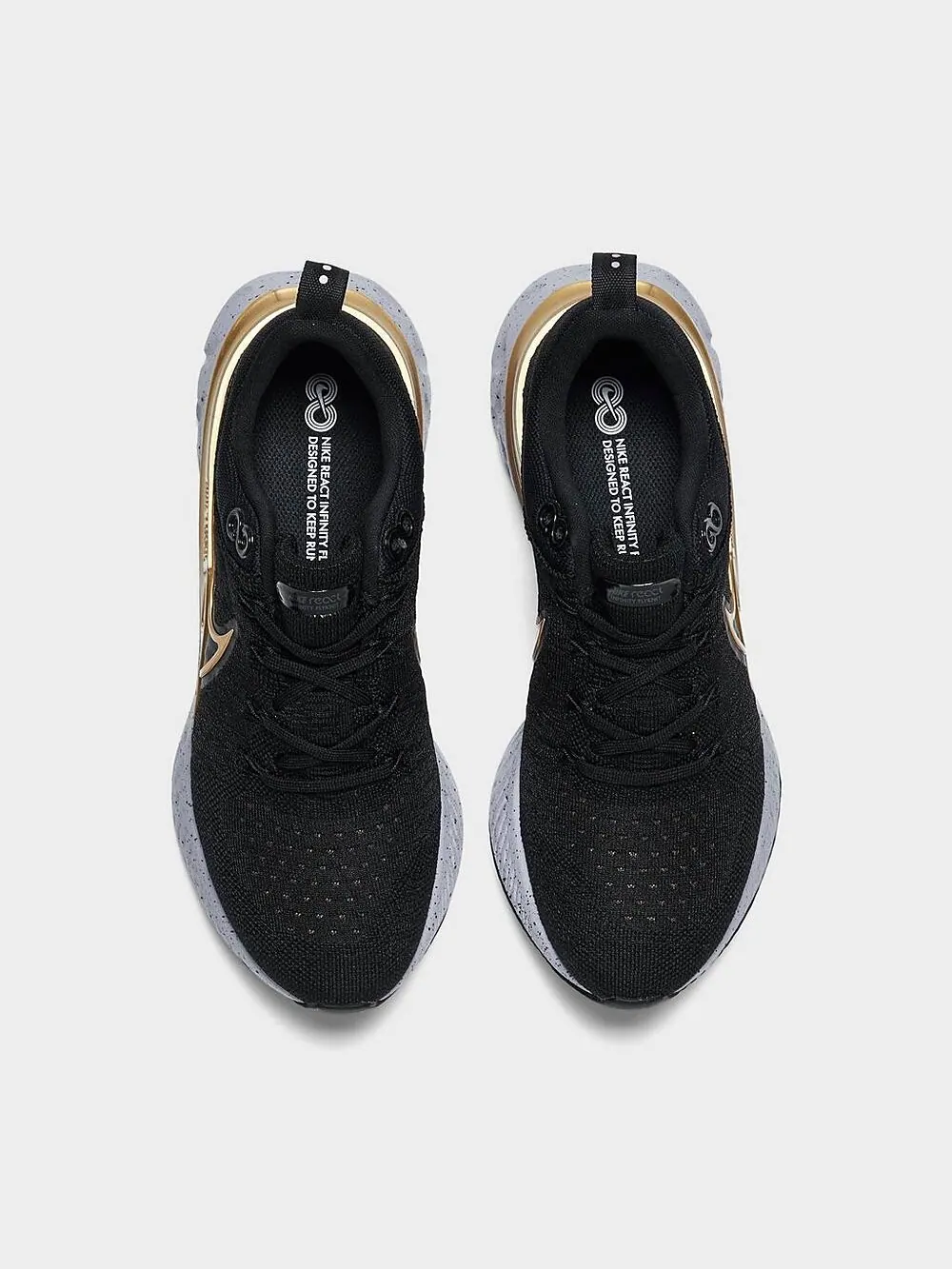 Кроссовки Nike Wmns React Infinity Run Flyknit 2 'Black Metallic Gold' — изображение 4 из 7, черный