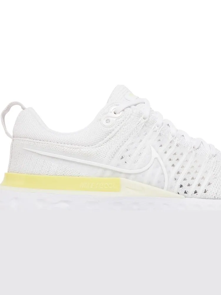 Кроссовки Nike Wmns React Infinity Run Flyknit 2 'White Light Citron' — изображение 2 из 8, белый