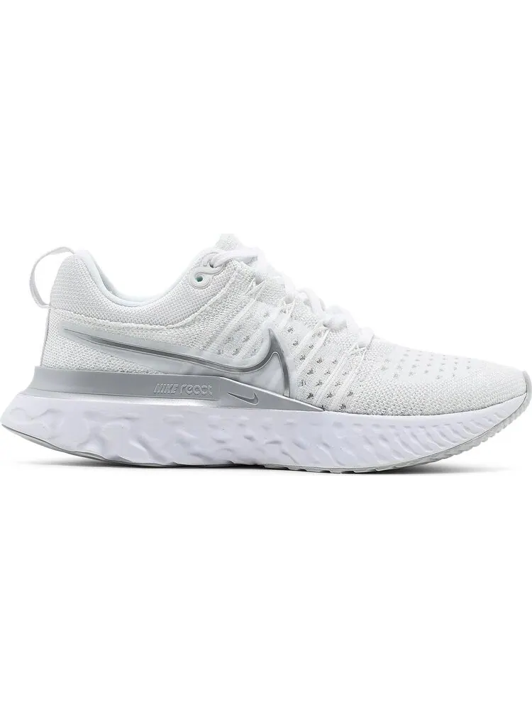 Кроссовки Nike Wmns React Infinity Run Flyknit 2 'White Metallic Silver' — изображение 1 из 8, белый
