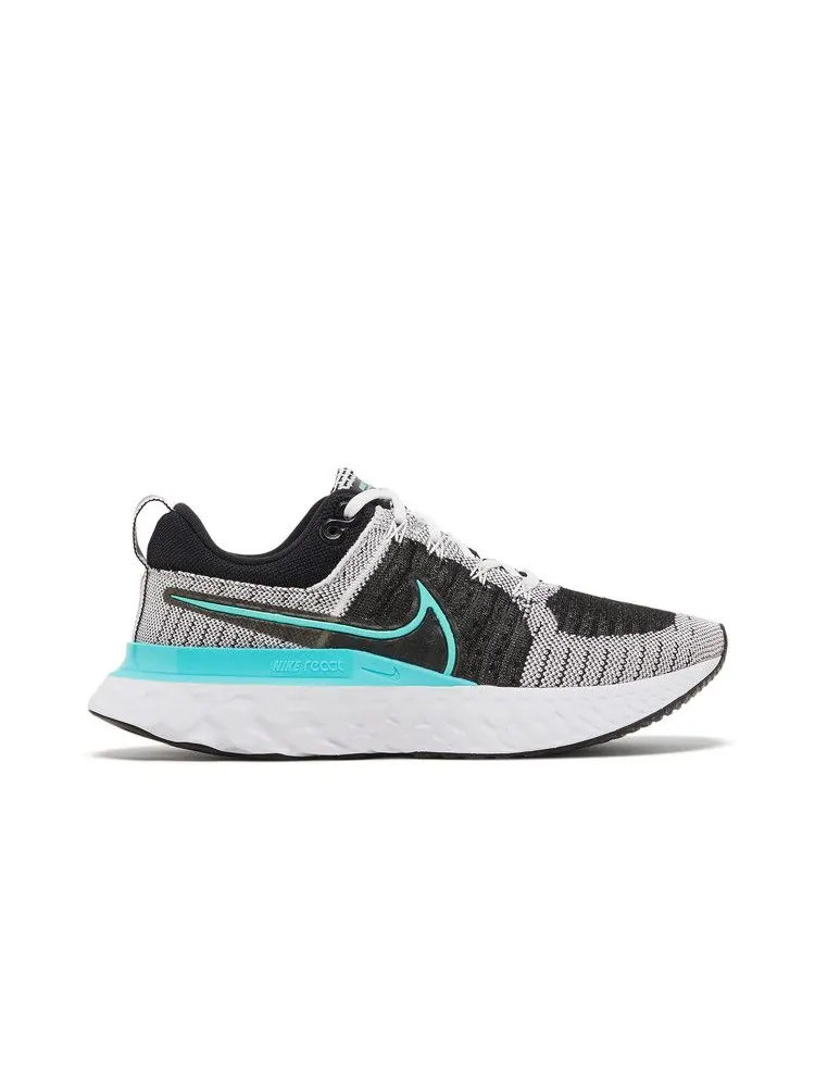 Кроссовки Nike Wmns React Infinity Run Flyknit 2 'Black Aurora Green' — изображение 2 из 9, белый/черный/зеленый