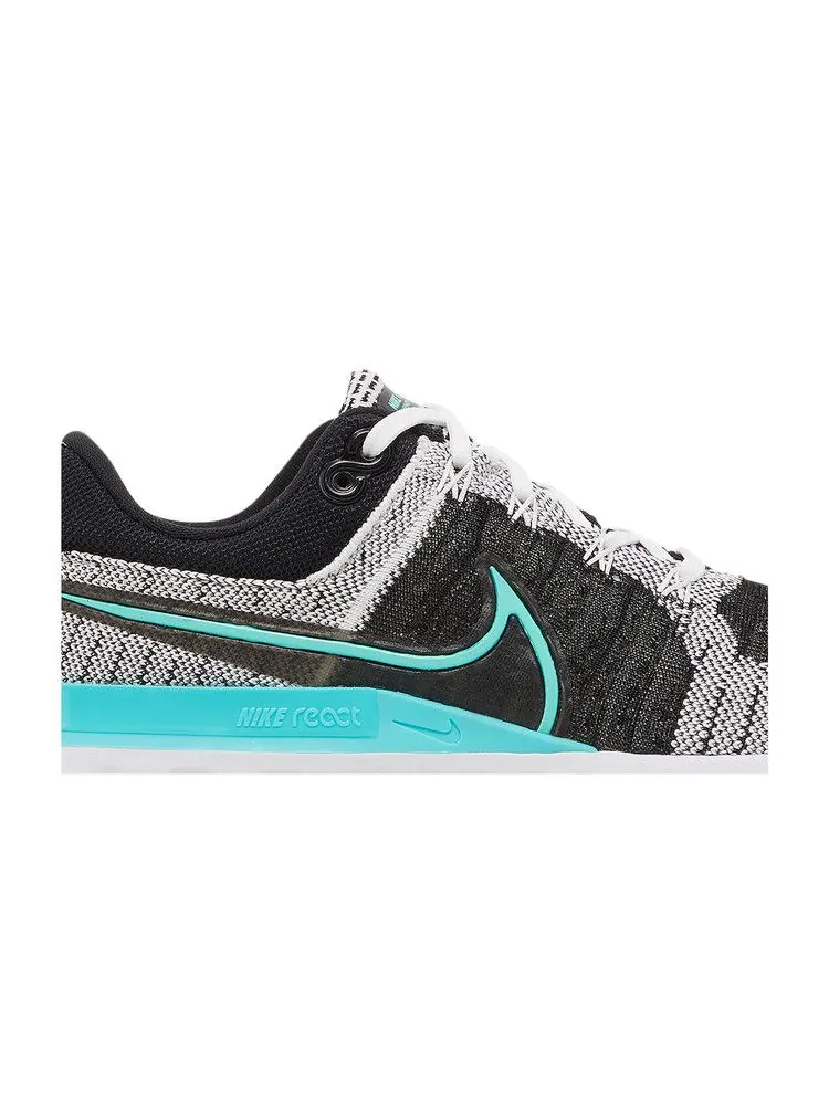 Кроссовки Nike Wmns React Infinity Run Flyknit 2 'Black Aurora Green' — изображение 3 из 9, белый/черный/зеленый