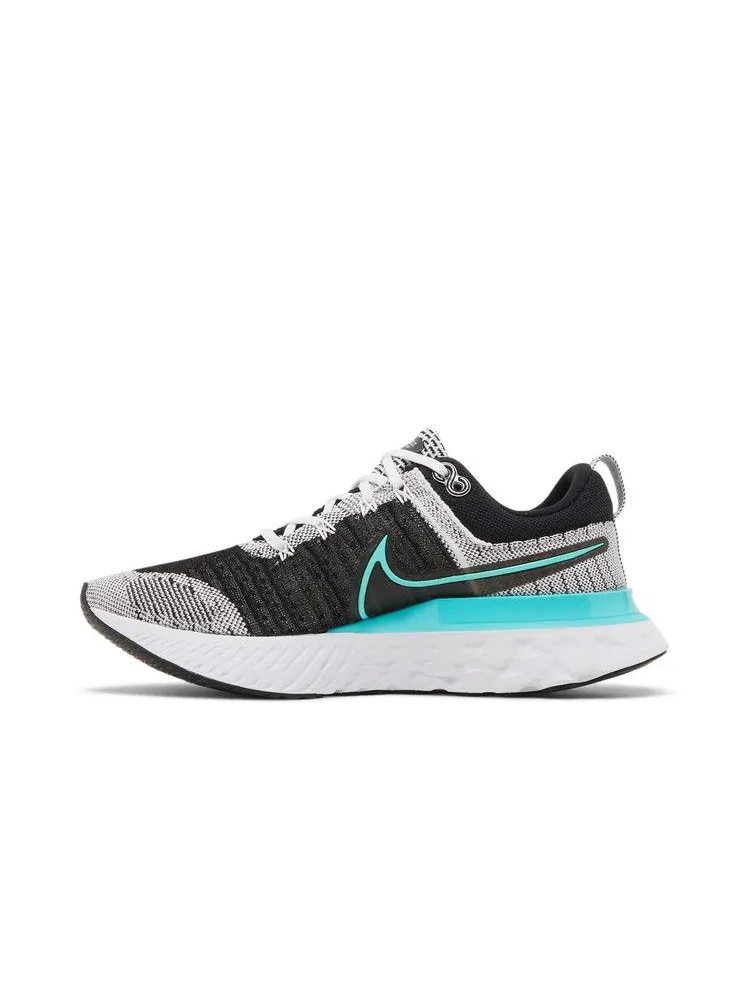 Кроссовки Nike Wmns React Infinity Run Flyknit 2 'Black Aurora Green' — изображение 4 из 9, белый/черный/зеленый