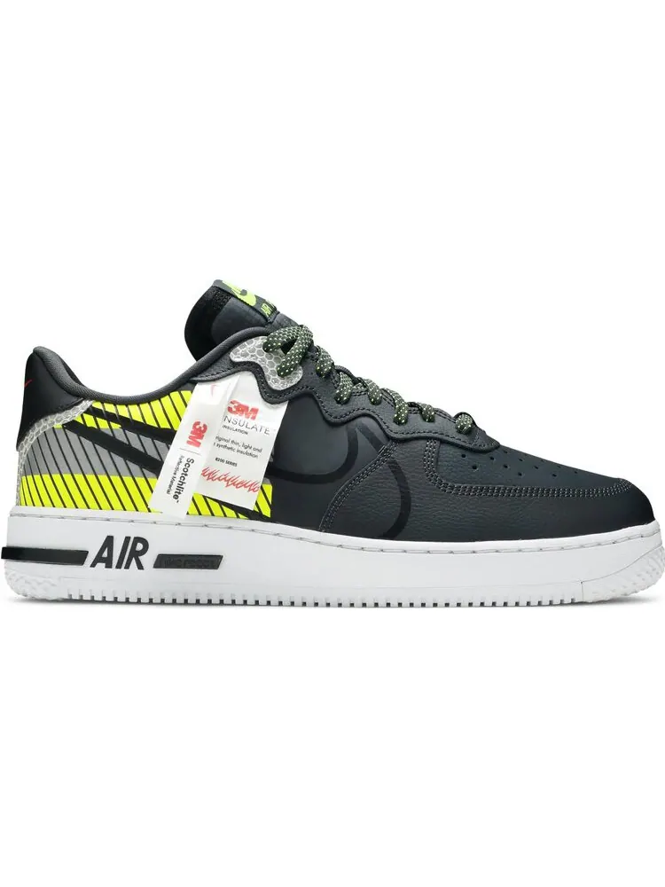 Кроссовки Nike 3M x Air Force 1 React LX 'Anthracite Volt' — изображение 1 из 8, черный