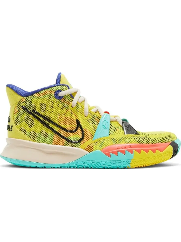 Кроссовки Nike Kyrie 7 GS '1 World 1 People' — изображение 1 из 8, желтый