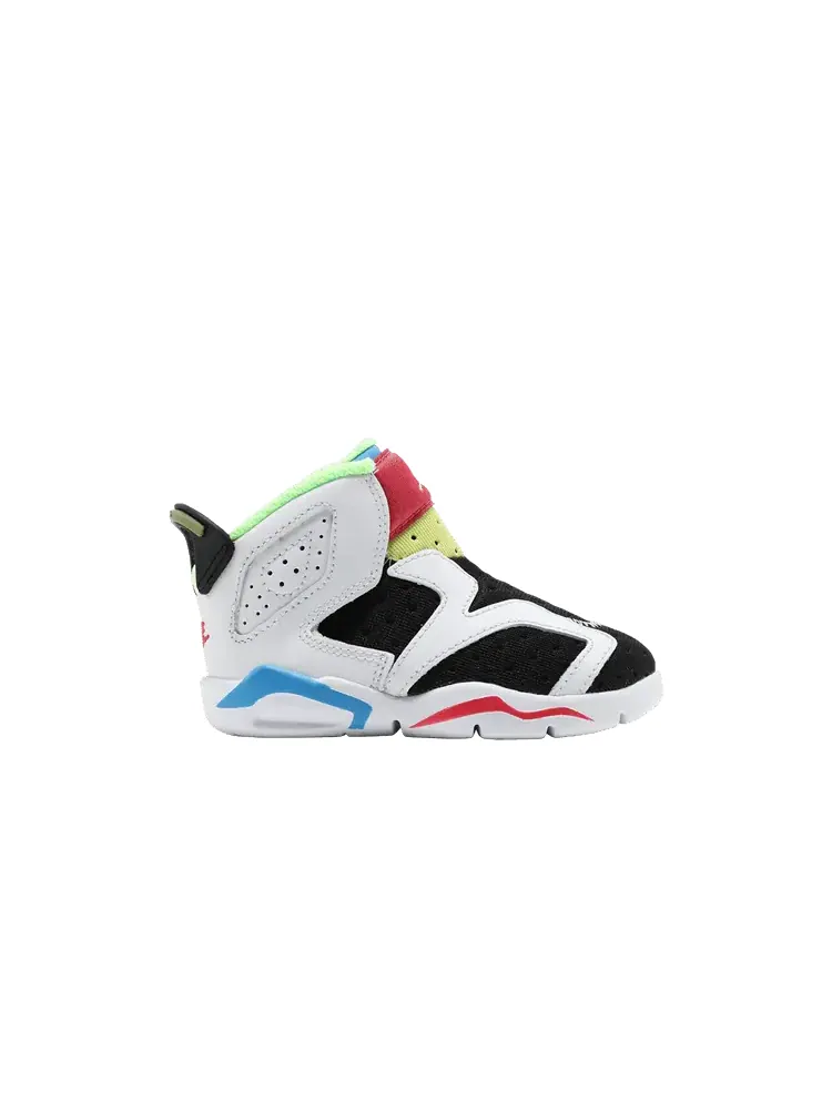 Кроссовки Air Jordan Air Jordan 6 Retro Little Flex TD 'Multi White' — изображение 1 из 9, белый/зеленый/черный