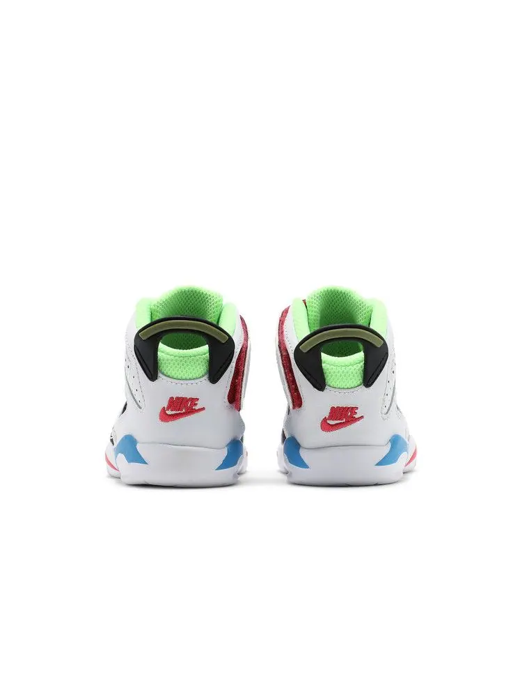 Кроссовки Air Jordan Air Jordan 6 Retro Little Flex TD 'Multi White' — изображение 7 из 9, белый/зеленый/черный