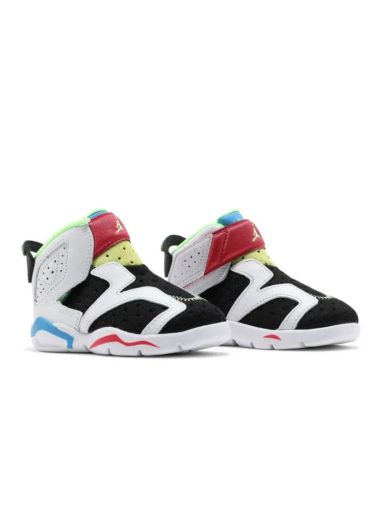 Кроссовки Air Jordan Air Jordan 6 Retro Little Flex TD 'Multi White' — изображение 9 из 9, белый/зеленый/черный