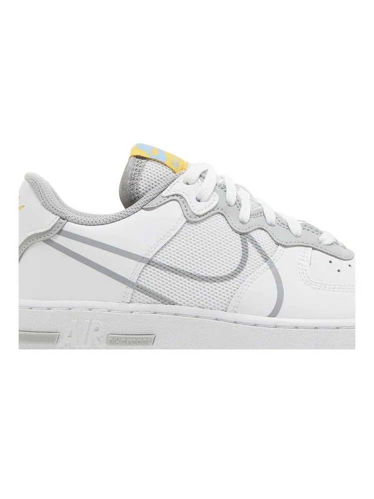 Кроссовки Nike Air Force 1 React SU GS 'White Light Smoke Grey' — изображение 3 из 9, белый/светлый серый