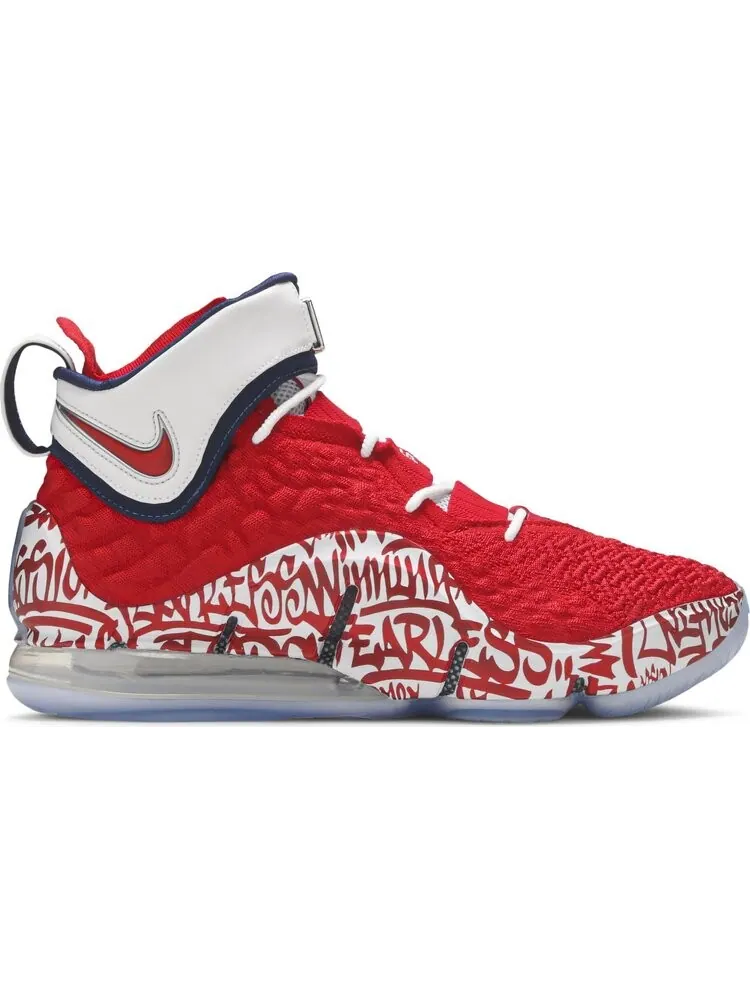 Кроссовки Nike LeBron 17 'LeBron 4 Red Graffiti' — изображение 1 из 8, красный