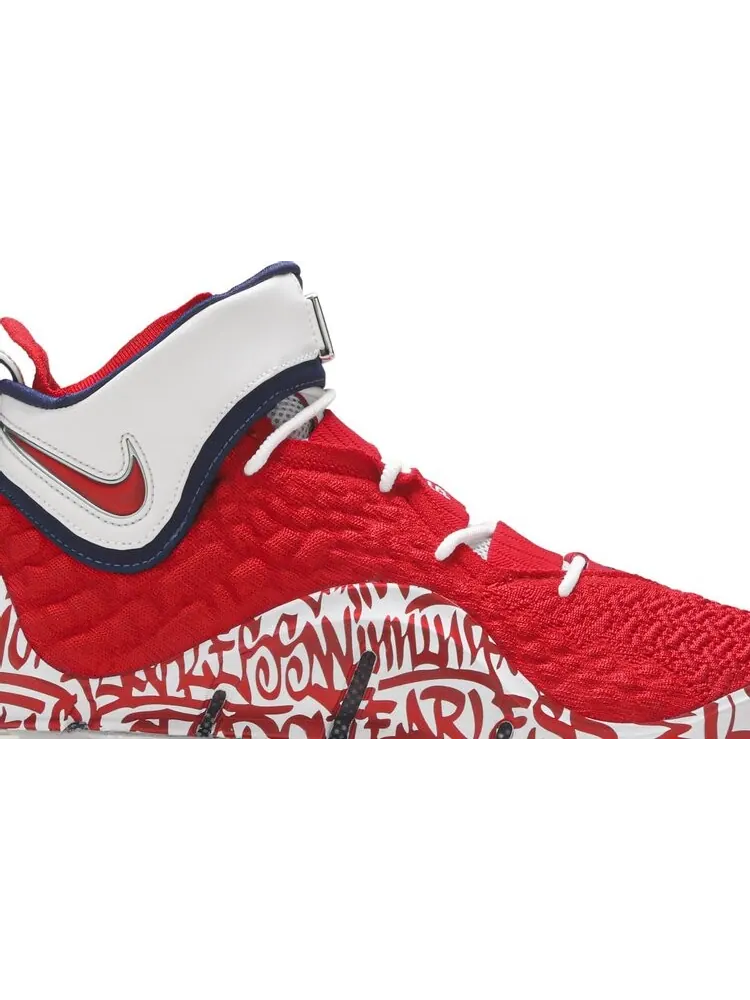 Кроссовки Nike LeBron 17 'LeBron 4 Red Graffiti' — изображение 2 из 8, красный