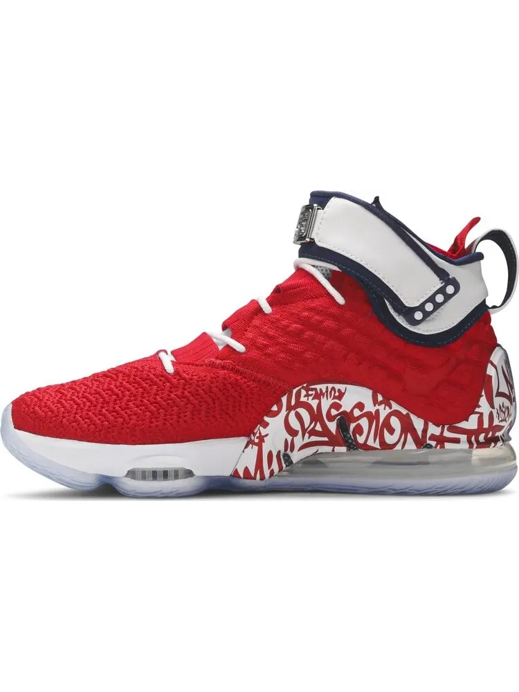 Кроссовки Nike LeBron 17 'LeBron 4 Red Graffiti' — изображение 3 из 8, красный
