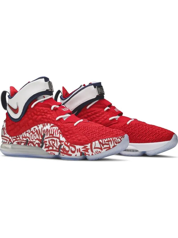Кроссовки Nike LeBron 17 'LeBron 4 Red Graffiti' — изображение 8 из 8, красный