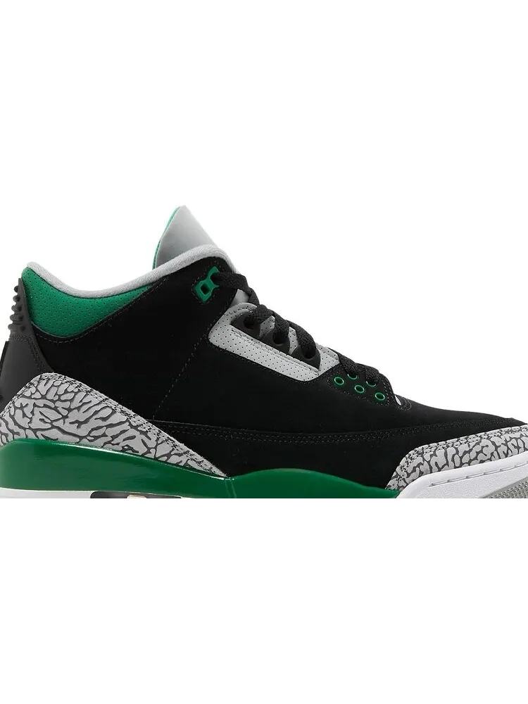 Кроссовки Air Jordan 3 Retro Pine Green — изображение 2 из 10, черный