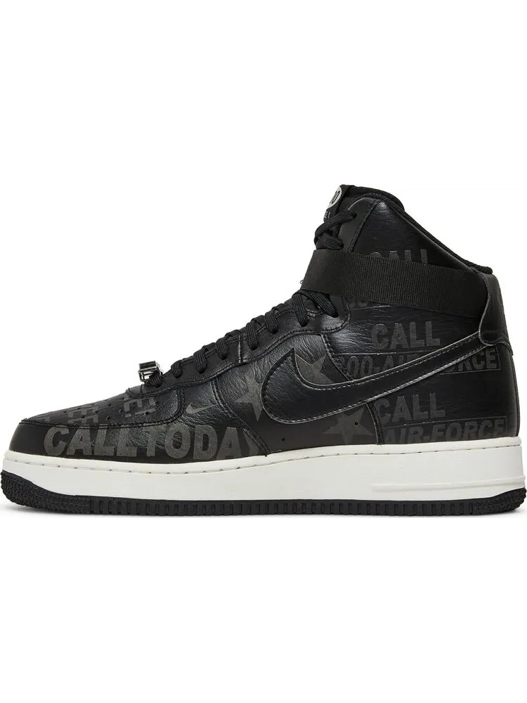 Кроссовки Nike Air Force 1 High '07 Premium 'Toll Free Pack - Black' — изображение 3 из 8, черный