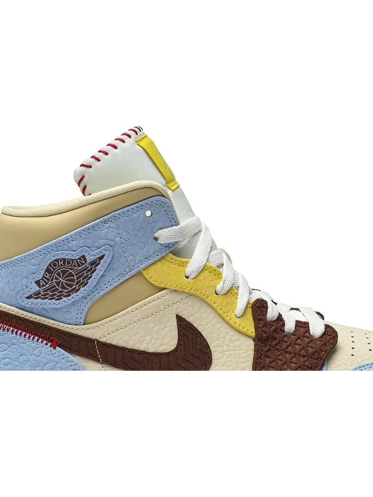 Кроссовки Maison Chateau Rouge x Air Jordan 1 Mid SE Fearless — изображение 2 из 8, мульти