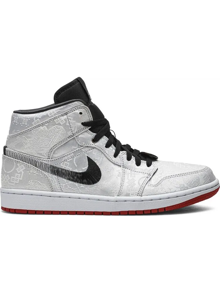 Кроссовки CLOT x Air Jordan 1 Mid Fearless — изображение 1 из 8, серебряный