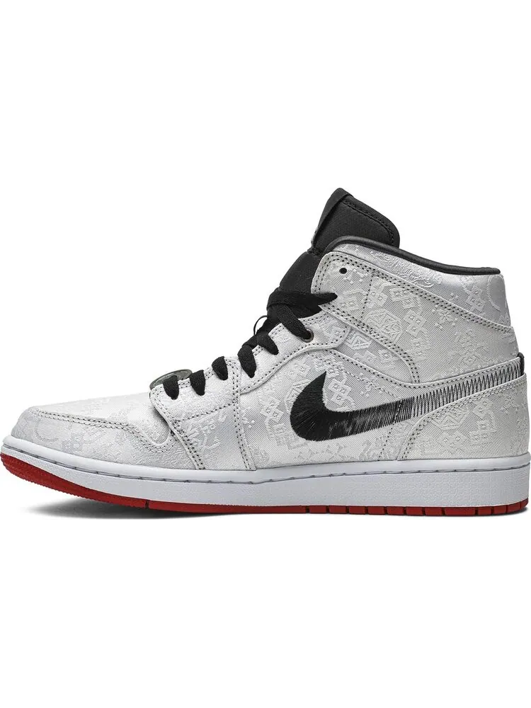 Кроссовки CLOT x Air Jordan 1 Mid Fearless — изображение 3 из 8, серебряный